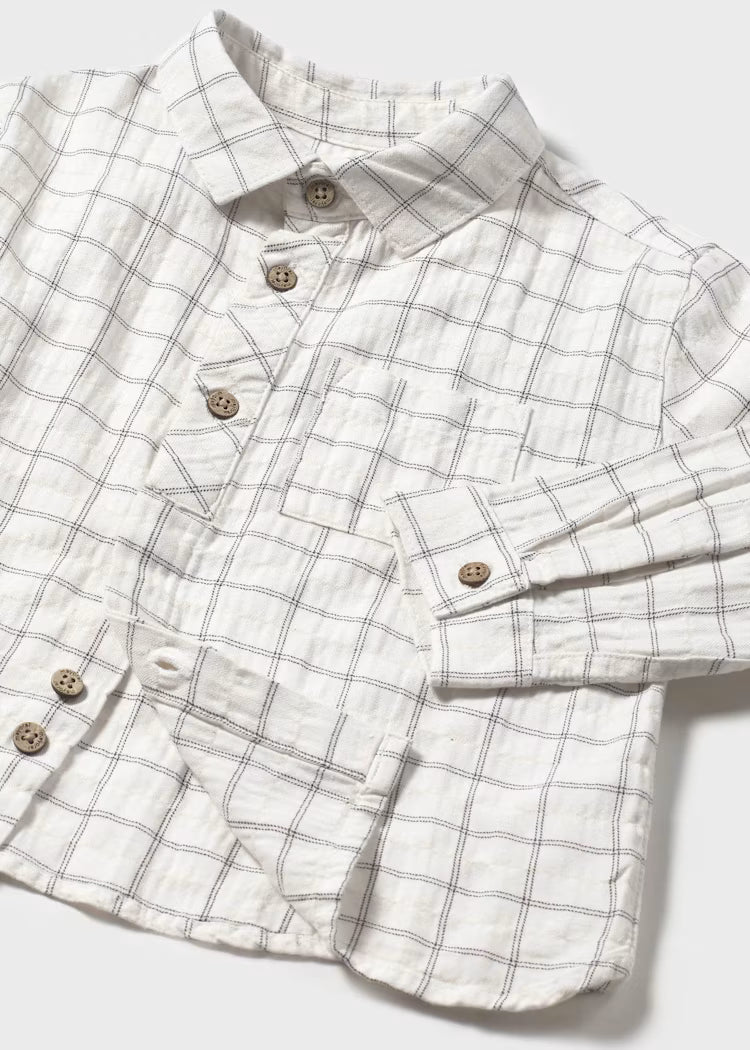MAYORAL BUTTON CHECK SHIRT - SHADOW