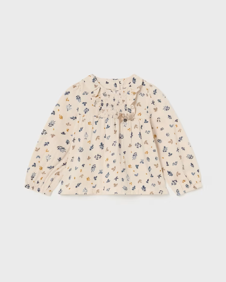 MAYORAL PRINTED CHIFFON BLOUSE - CHICKPEA