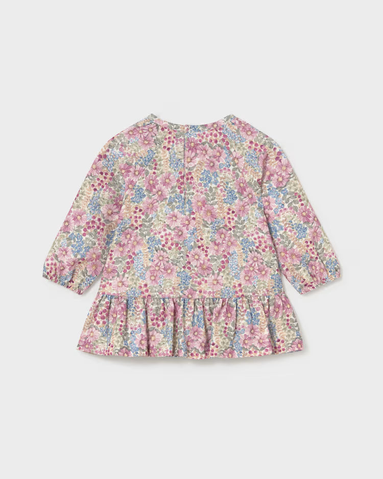 MAYORAL PRINTED CRINKLE COTTON DRESS - MAUVE