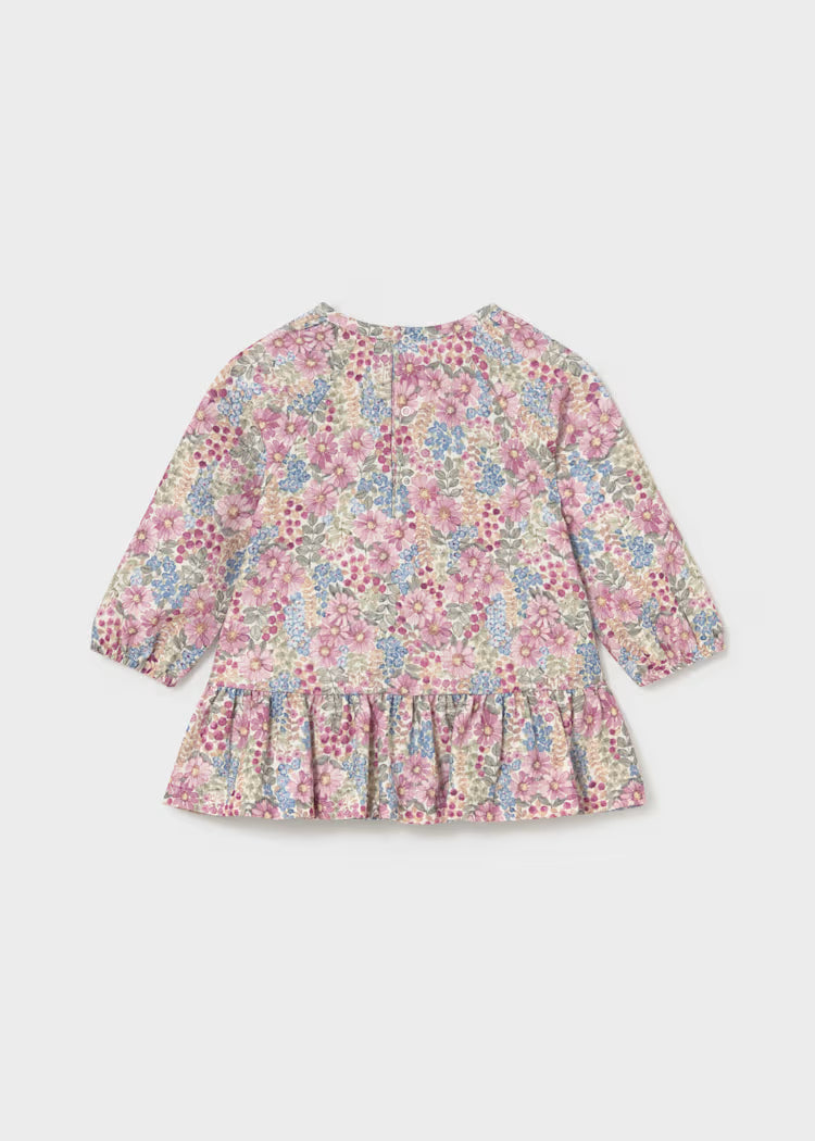 MAYORAL PRINTED CRINKLE COTTON DRESS - MAUVE