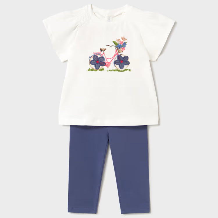 MAYORAL PRINTED LEGGING + TEE SET - PORCELAIN