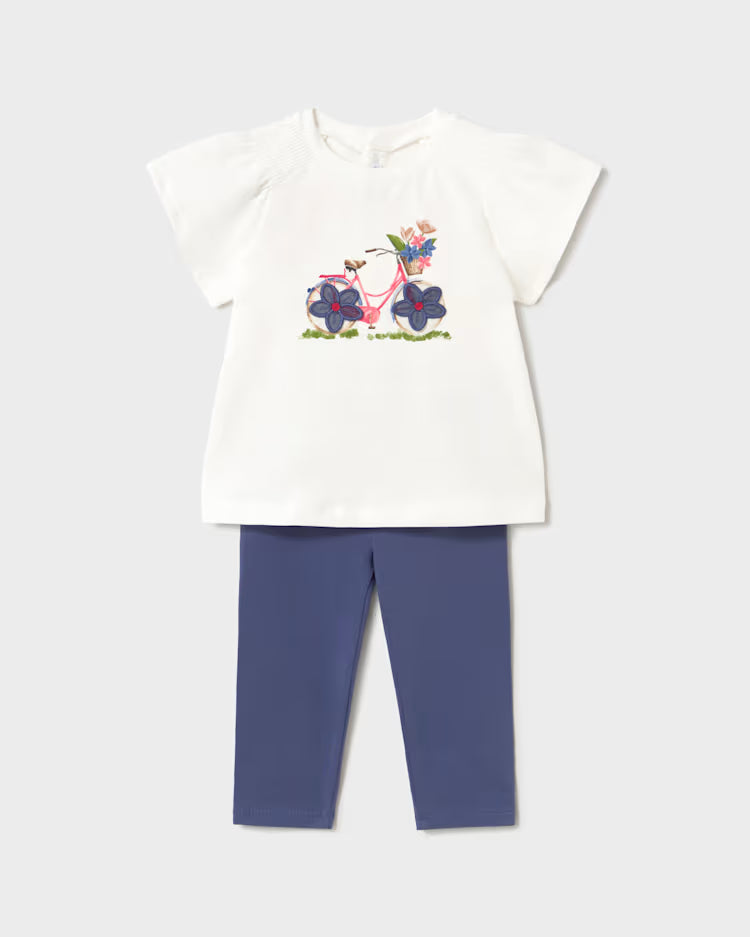 MAYORAL PRINTED LEGGING + TEE SET - PORCELAIN