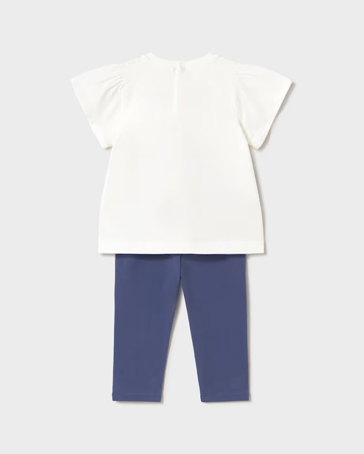 MAYORAL PRINTED LEGGING + TEE SET - PORCELAIN