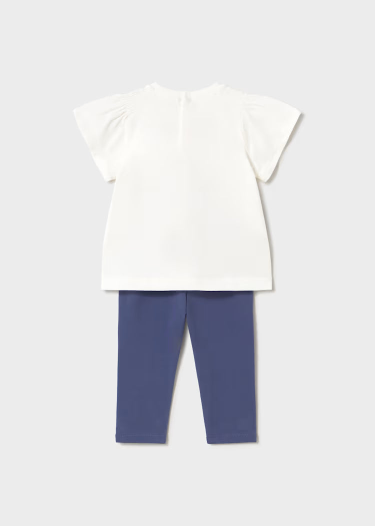 MAYORAL PRINTED LEGGING + TEE SET - PORCELAIN
