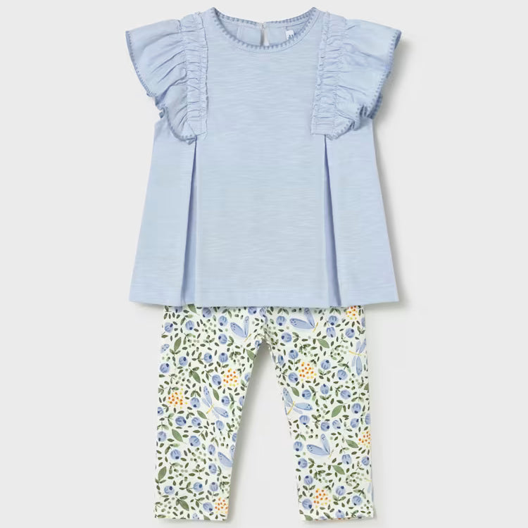 MAYORAL 2PC PRINTED LEGGINGS + TEE SET - SKY