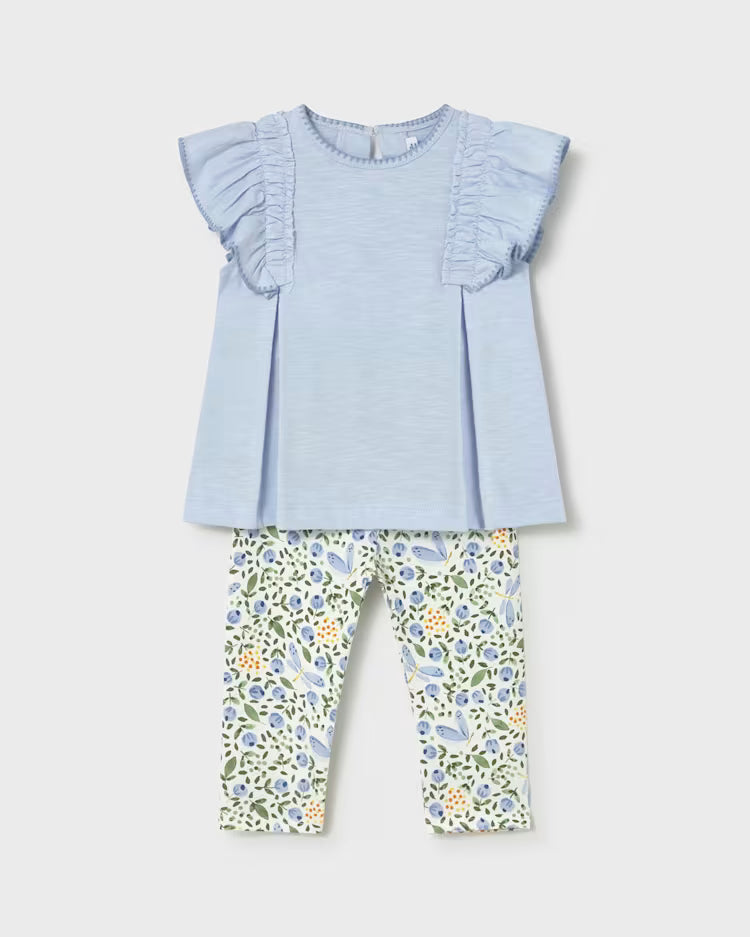 MAYORAL 2PC PRINTED LEGGINGS + TEE SET - SKY
