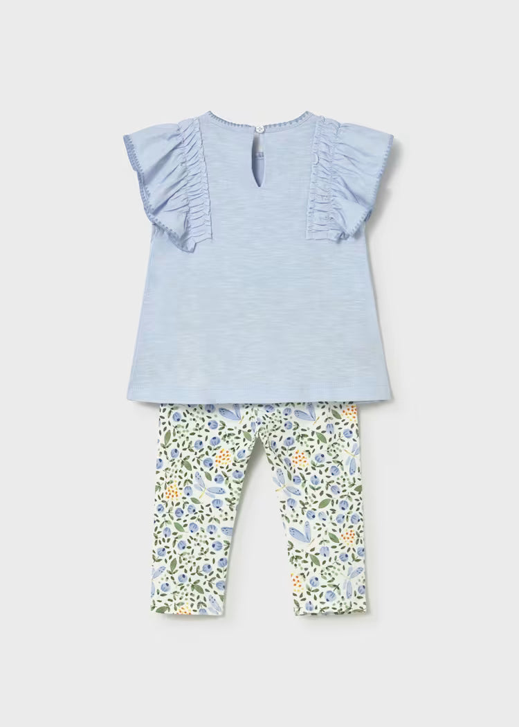 MAYORAL 2PC PRINTED LEGGINGS + TEE SET - SKY