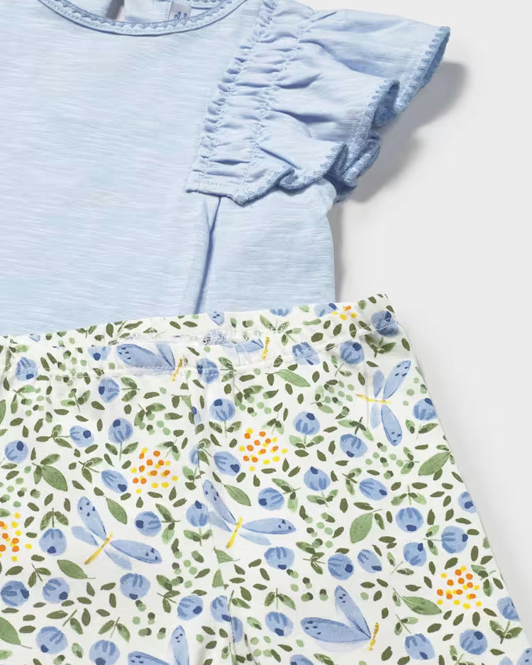 MAYORAL 2PC PRINTED LEGGINGS + TEE SET - SKY