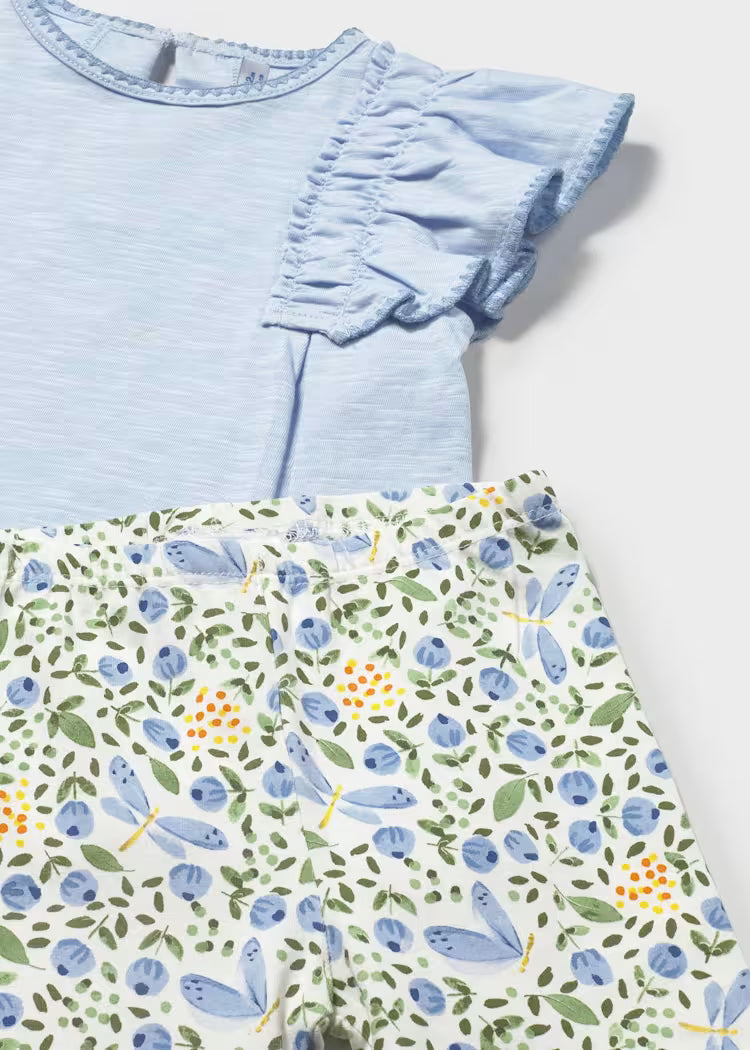MAYORAL 2PC PRINTED LEGGINGS + TEE SET - SKY