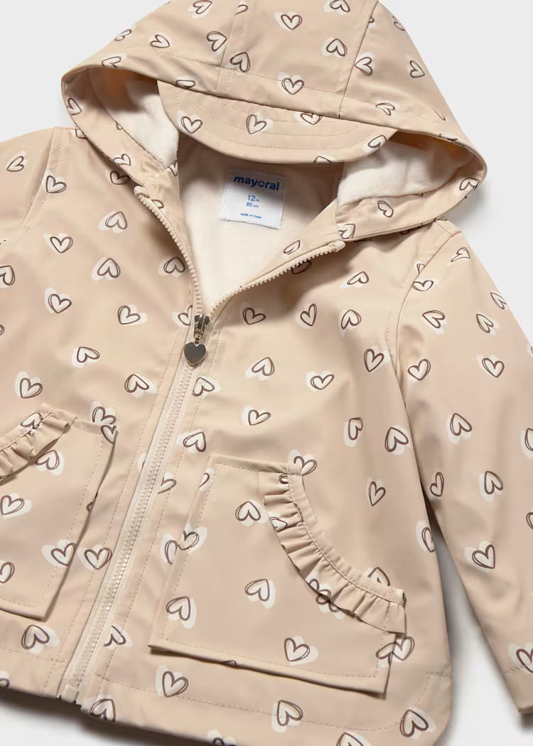 MAYORAL PRINTED RAINCOAT - BEIGE