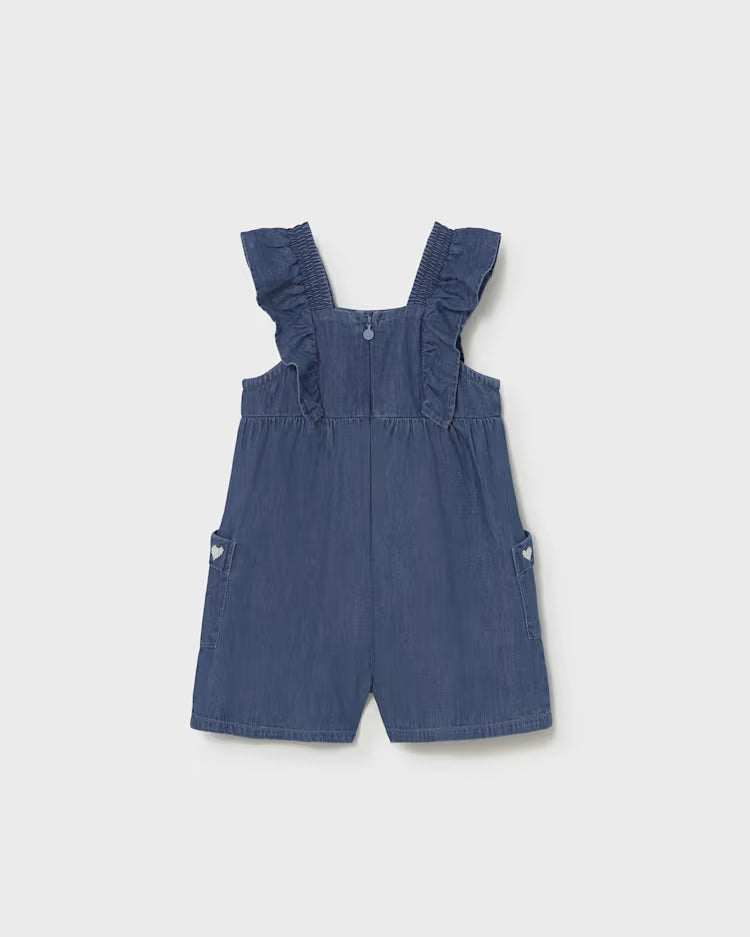 MAYORAL RUFFLED ROMPER - DARK DENIM