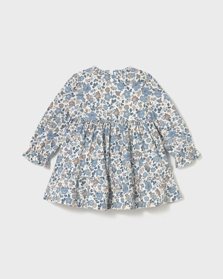 MAYORAL PRINTED VELVET DRESS - BLUE BELL