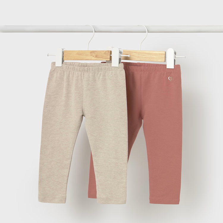 MAYORAL 2PK LEGGINGS - CLAY