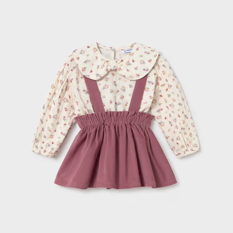 MAYORAL BABY SKIRT AND BLOUSE SET - VIOLET