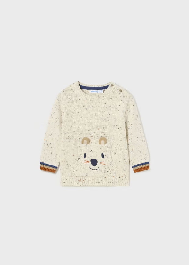 MAYORAL SPECKLE KNIT SWEATER - OATMEAL