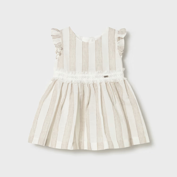 MAYORAL STRIPED DRESS - HAZELNUT