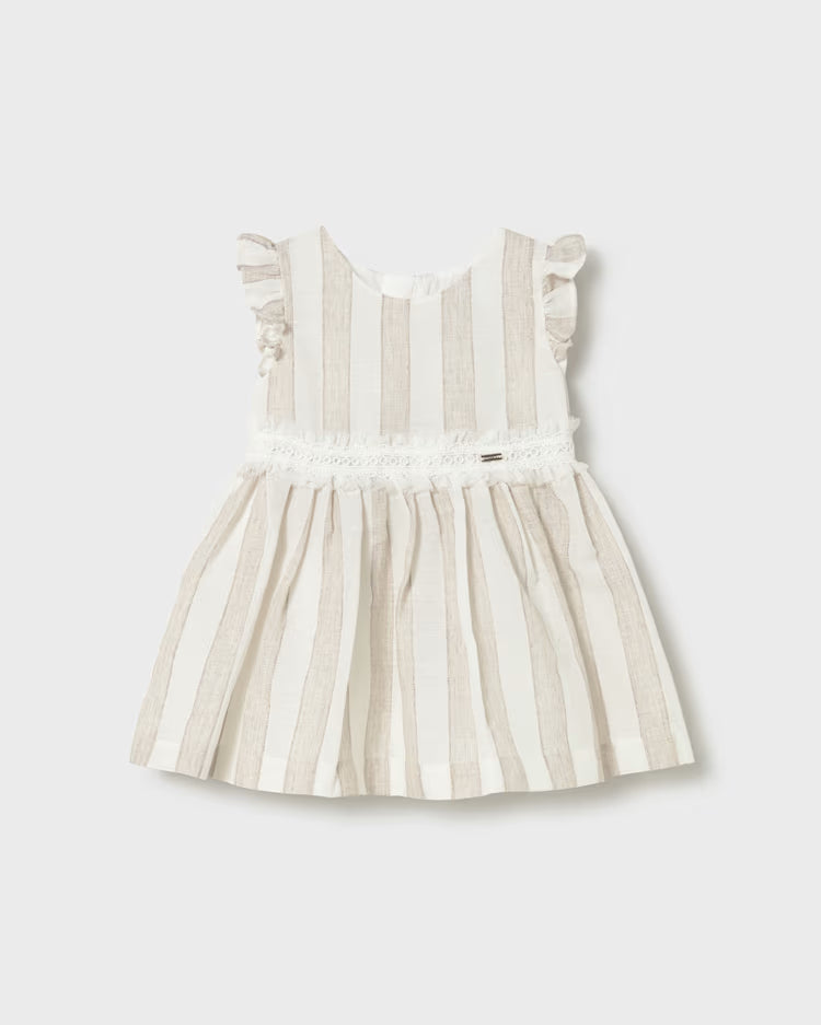 MAYORAL STRIPED DRESS - HAZELNUT