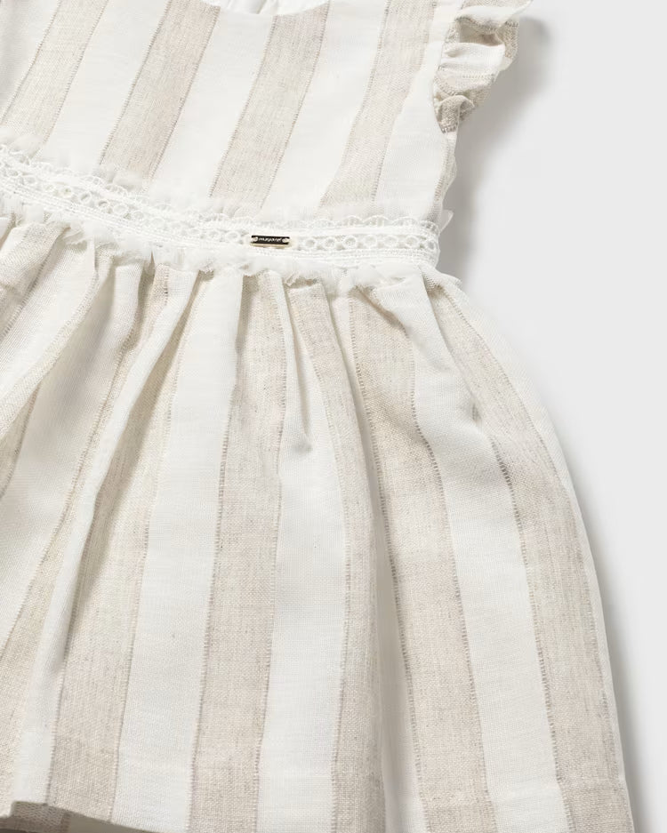 MAYORAL STRIPED DRESS - HAZELNUT