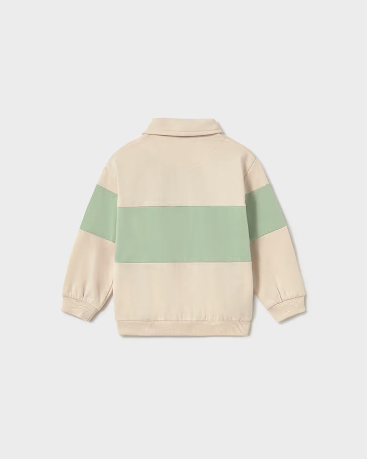 MAYORAL STRIPED POLO PULLOVER - HEMP