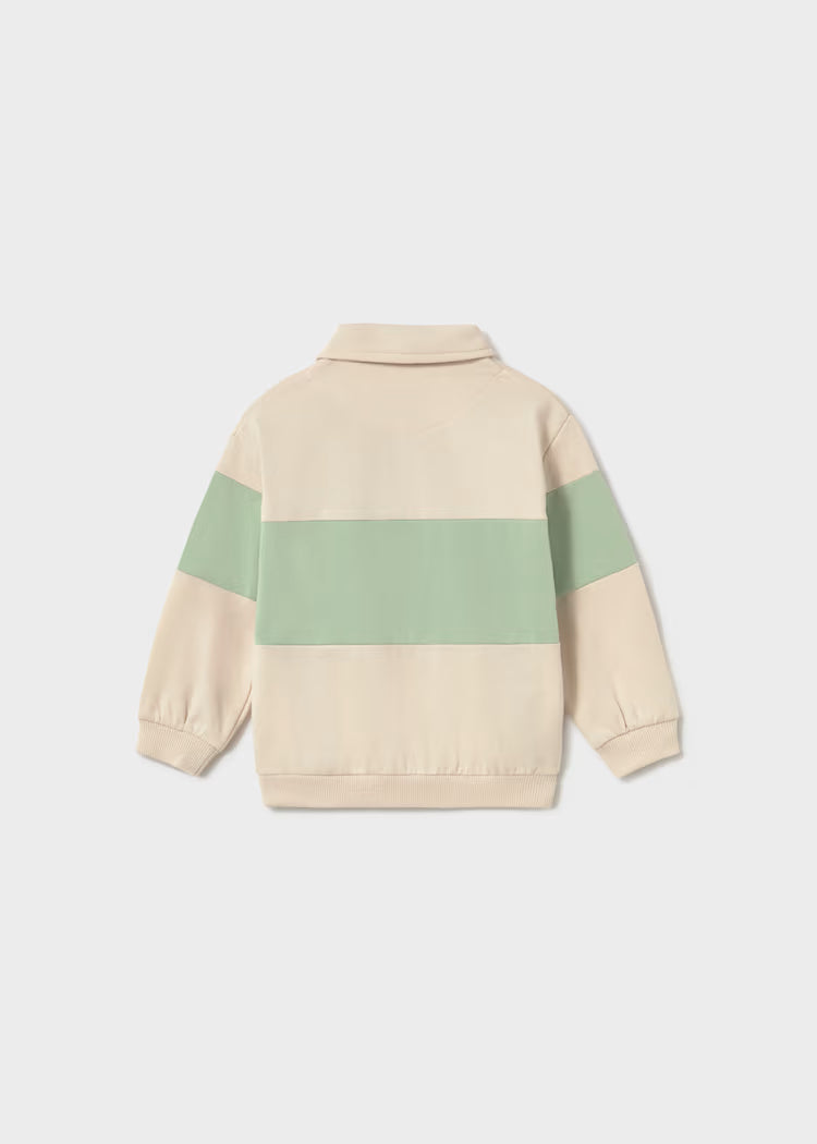 MAYORAL STRIPED POLO PULLOVER - HEMP