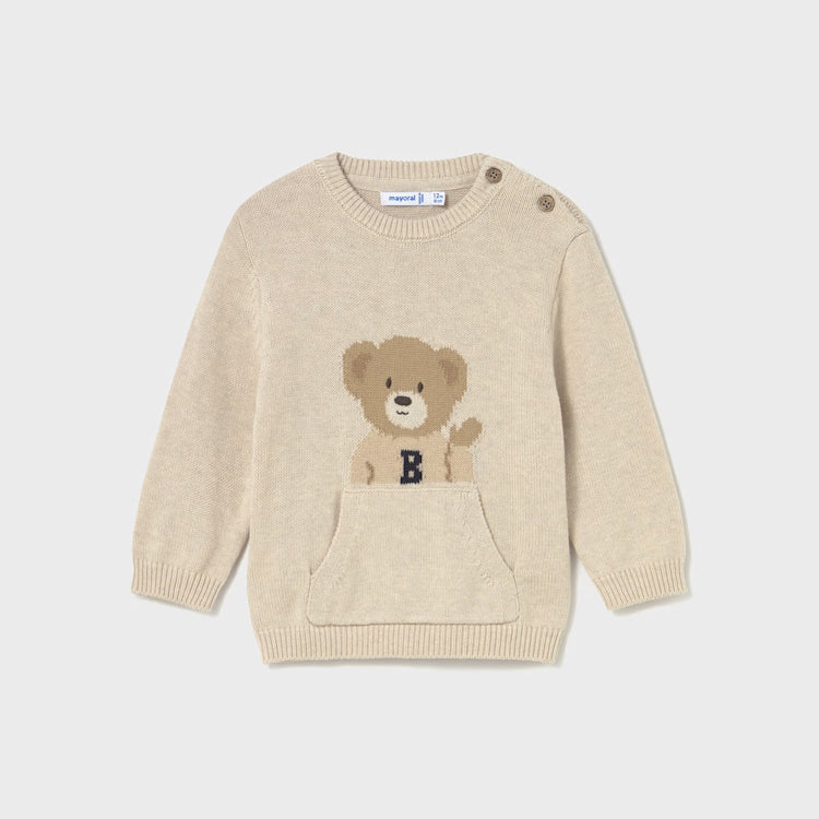 MAYORAL PRINTED KNIT SWEATER - OAT