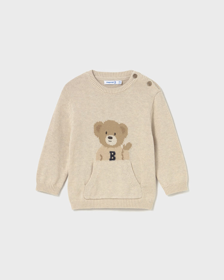 MAYORAL PRINTED KNIT SWEATER - OAT