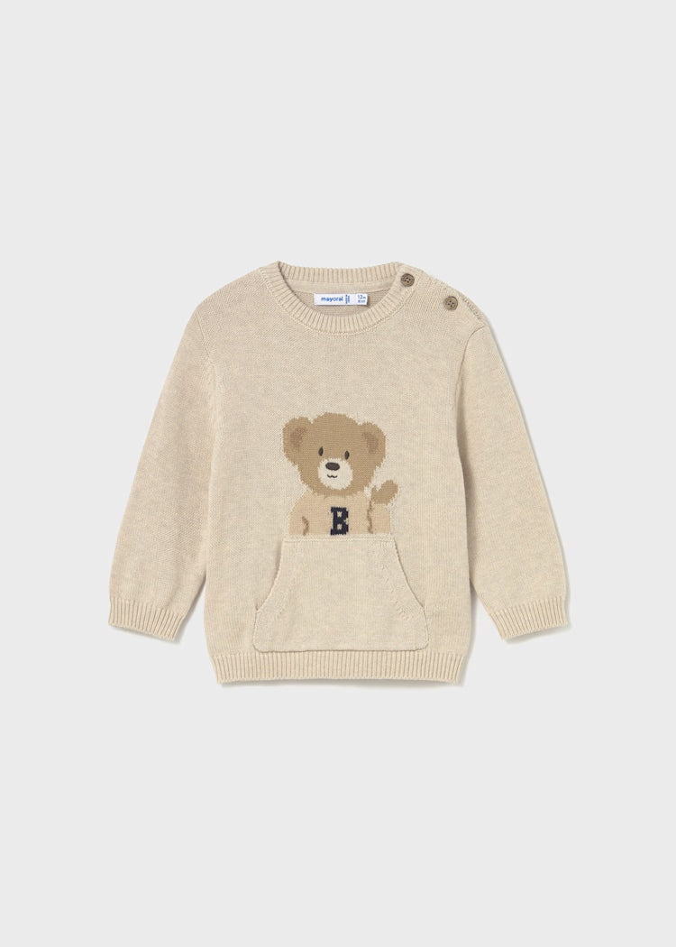 MAYORAL PRINTED KNIT SWEATER - OAT