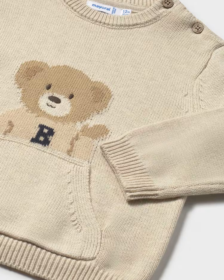 MAYORAL PRINTED KNIT SWEATER - OAT