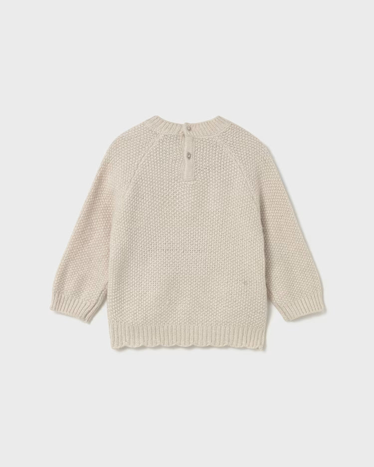 MAYORAL EMBROIDERED FLOWERS SWEATER - SAND