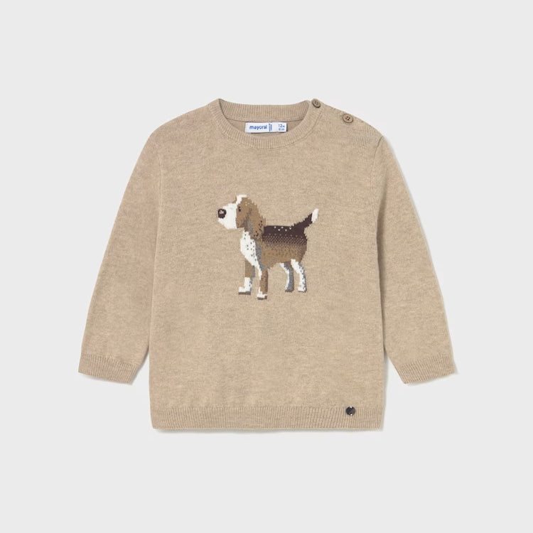 MAYORAL GRAPHIC KNIT PULLOVER - BRIGHT BEIGE