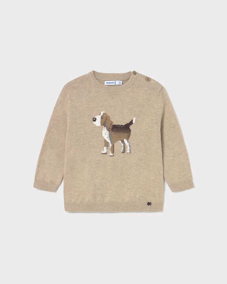 MAYORAL GRAPHIC KNIT PULLOVER - BRIGHT BEIGE