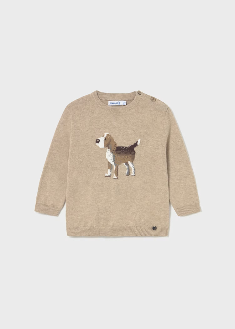 MAYORAL GRAPHIC KNIT PULLOVER - BRIGHT BEIGE