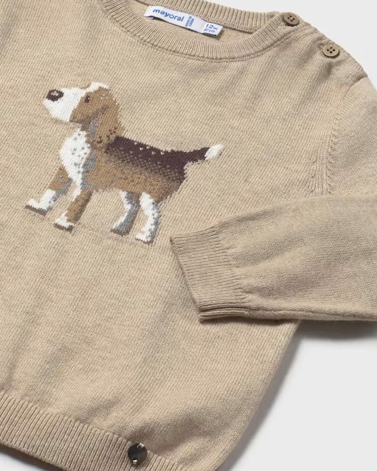 MAYORAL GRAPHIC KNIT PULLOVER - BRIGHT BEIGE