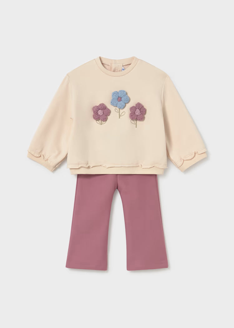 MAYORAL SWEATSHIRT + PANT SET - VIOLET