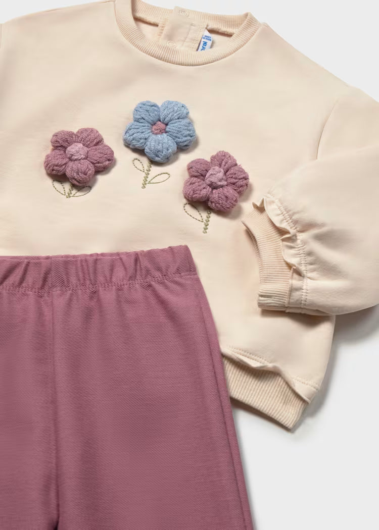 MAYORAL SWEATSHIRT + PANT SET - VIOLET