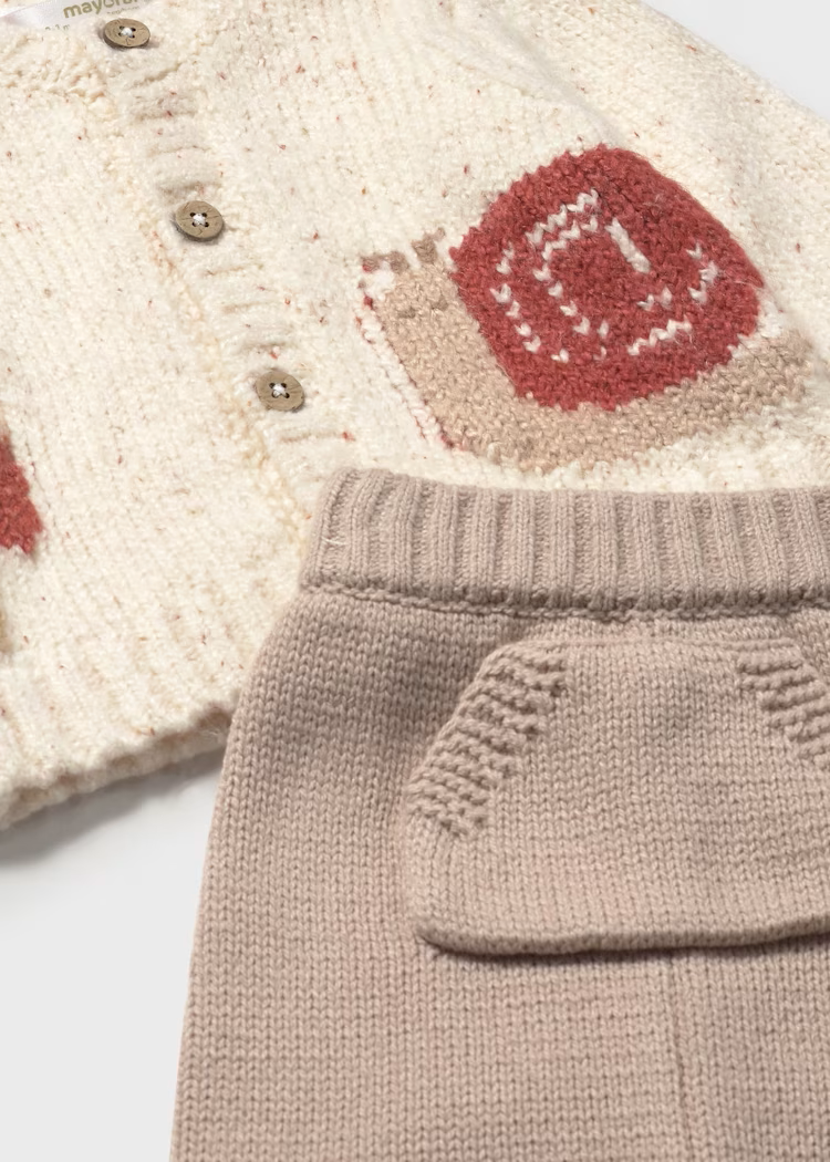 MAYORAL 3PC KNIT SET - DUNE HEATHER