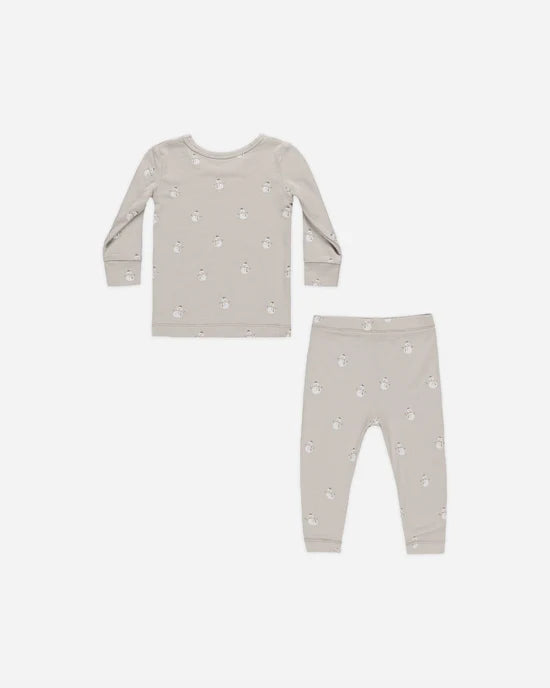 QUINCY MAE BAMBOO PJAMA SET - SNOWMEN