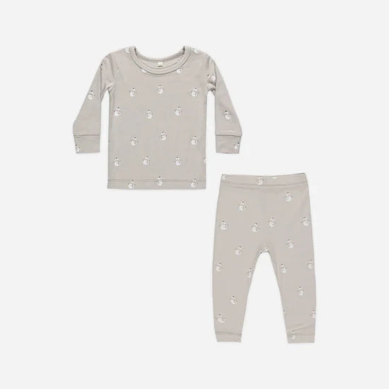 QUINCY MAE BAMBOO PJAMA SET - SNOWMEN