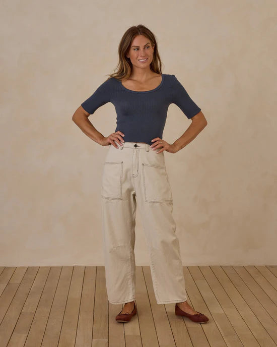 RYLEE + CRU BARREL PANT - NATURAL