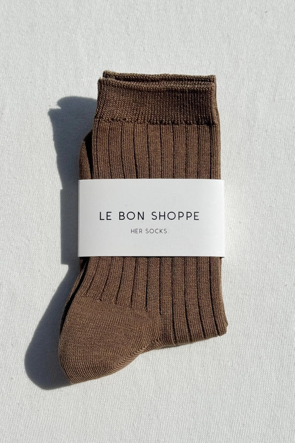 LE BON SHOPPE HER SOCKS - DARK TAN