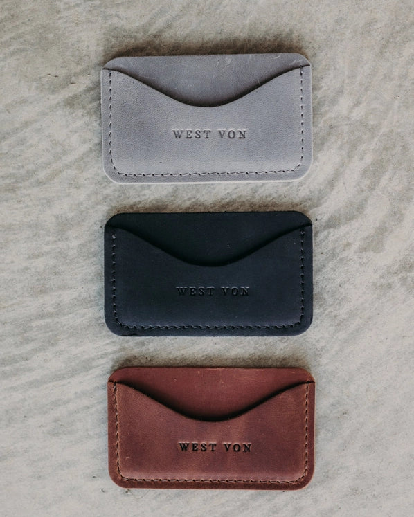 WEST VON ELLA SIDEKICK CARD HOLDER WALLET - NOIR LEATHER