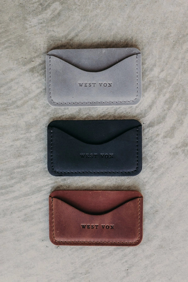 WEST VON ELLA SIDEKICK CARD HOLDER WALLET - STONE LEATHER