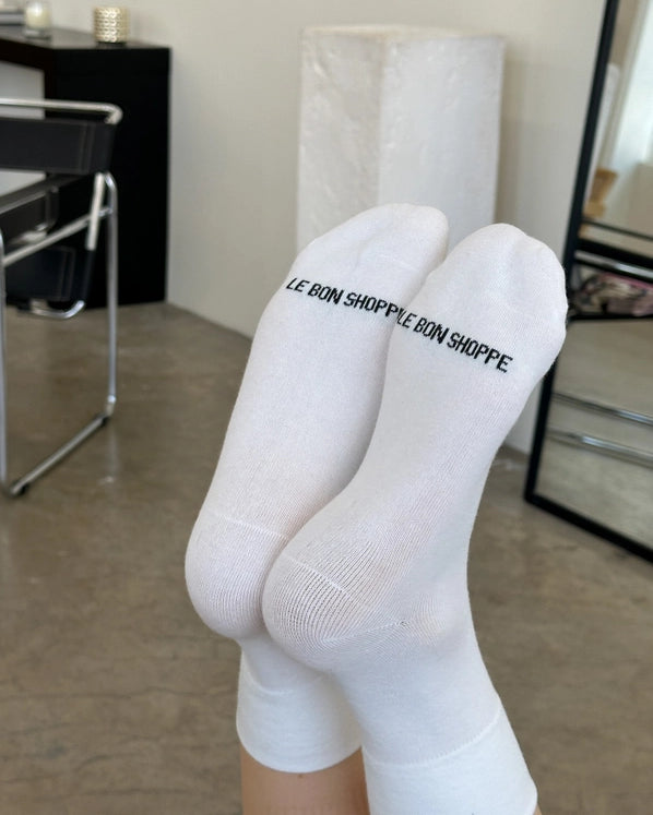LE BON SHOPPE SNEAKER SOCKS - WHITE