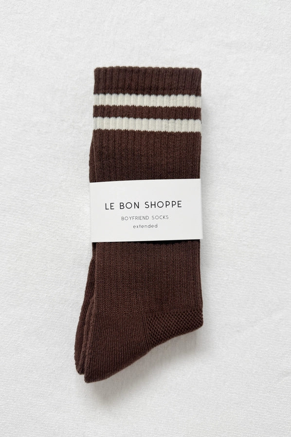 LE BON SHOPPE EXTENDED BOYFRIEND SOCKS - WOOD
