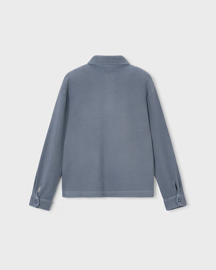 MAYORAL EMBROIDERED LS POLO - INDIGO