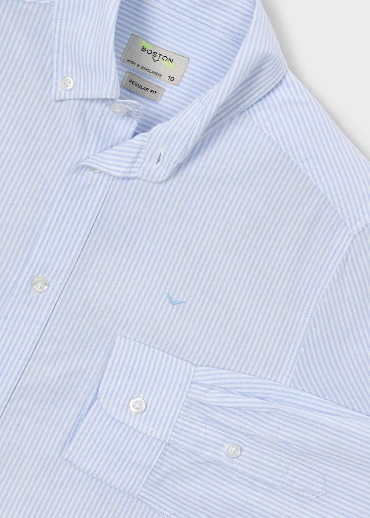 MAYORAL OXFORD STRIPED DRESS SHIRT - SKY BLUE
