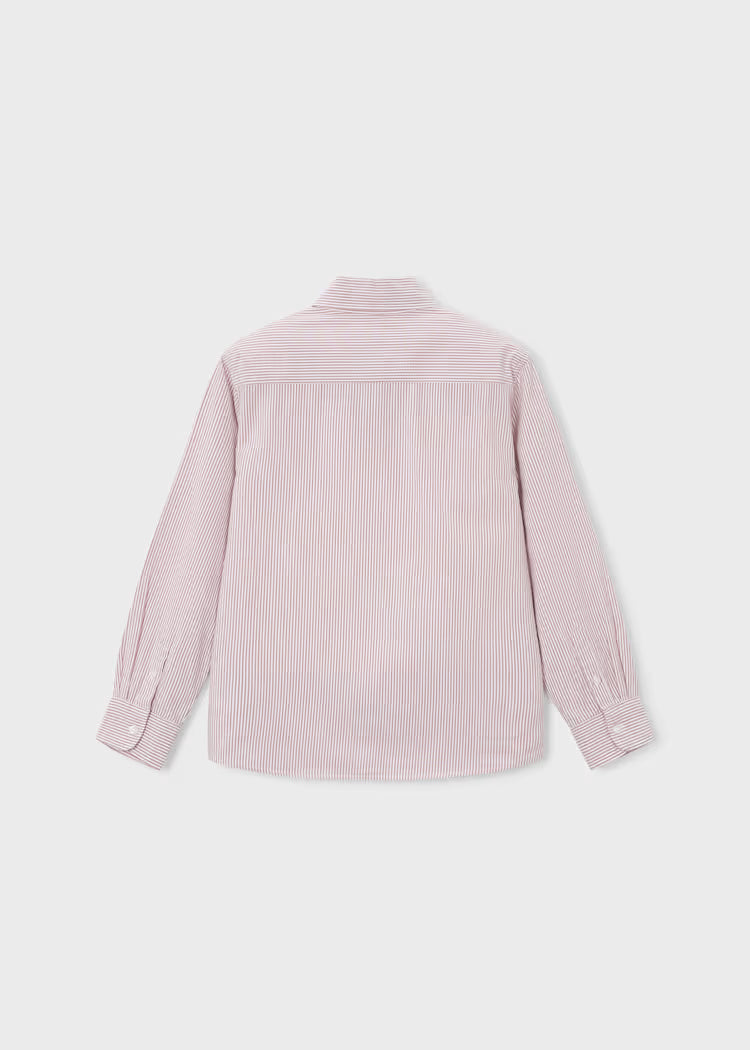 MAYORAL OXFORD STRIPED DRESS SHIRT - TERRACOTTA