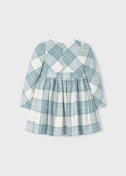 MAYORAL PLAID DRESS WITH BOW - BLUEBELL