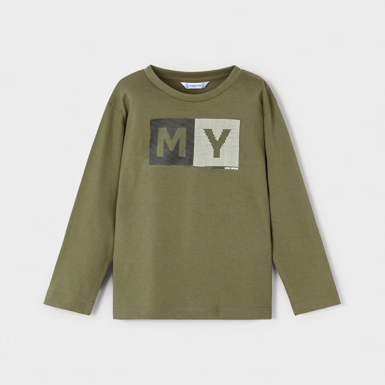 MAYORAL LETTERING LONG SLEEVE - OLIVE