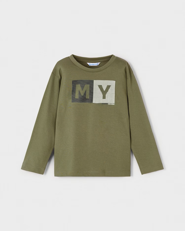MAYORAL LETTERING LONG SLEEVE - OLIVE